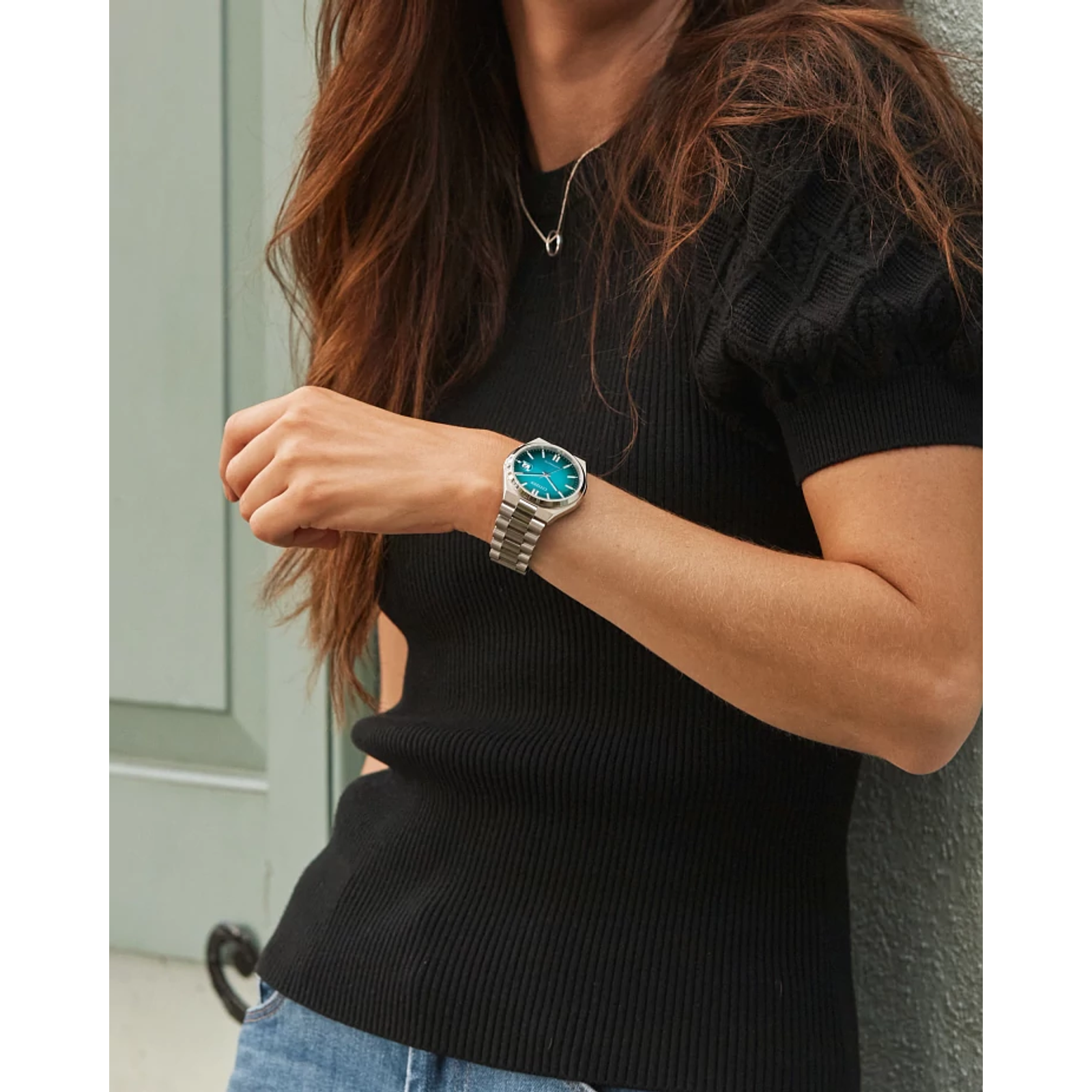 Reloj Citizen Tsuyosa con dial color turquesa caja de 40 MM automático para caballero | Elegancia Relojería